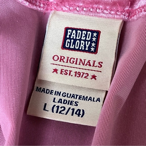 Y2K Faded Glory Pink Crushed Velvet Tunic L | Fairycore Lagenlook 90s Velvet Top - Picture 9 of 11